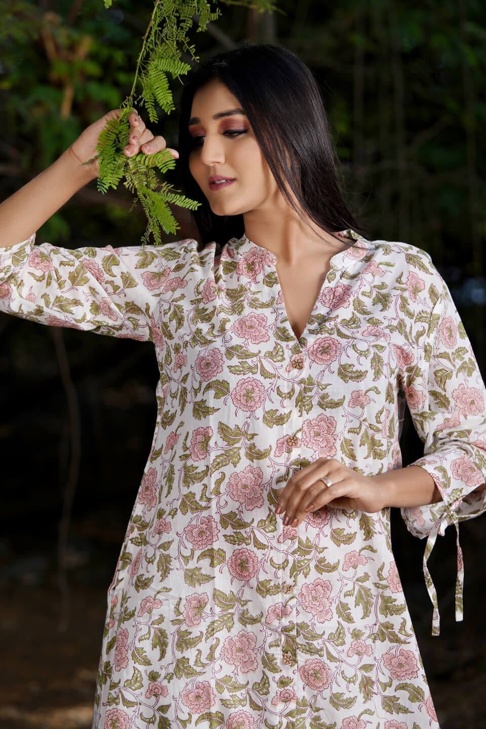 Buy online Drawstring Neck Gota Work Floral Kurti from Kurta Kurtis for  Women by Jc4u for ₹699 at 65% off | 2024 Limeroad.com